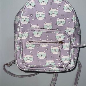 Under One Sky Purple Cat Print Backpack